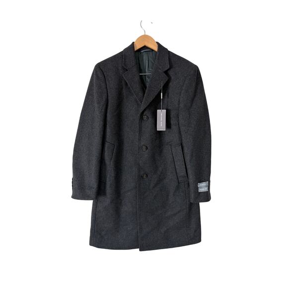 Michael Kors Kavon Wool Blend Charcoal Gray Overcoat Size 36Short NEW - Picture 1 of 6